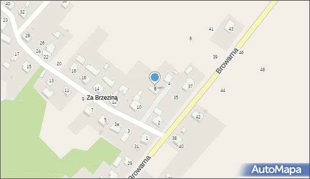 Osiek, Zabrzezinie, 8, mapa Osiek