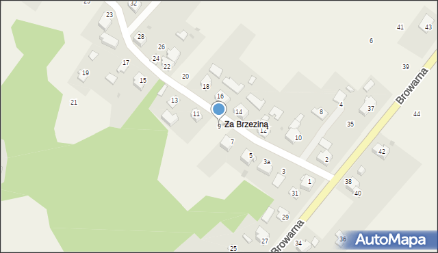 Osiek, Zabrzezinie, 9, mapa Osiek