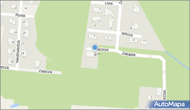 Osielsko, Zacisze, 28, mapa Osielsko