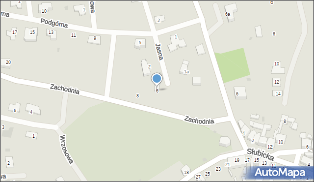 Ośno Lubuskie, Zachodnia, 6, mapa Ośno Lubuskie