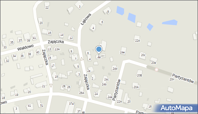 Ostróda, Zajączka Józefa, gen., 4a, mapa Ostróda
