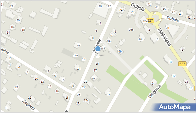 Ostrów Mazowiecka, Zagłoby Jana Onufrego, 13, mapa Ostrów Mazowiecka