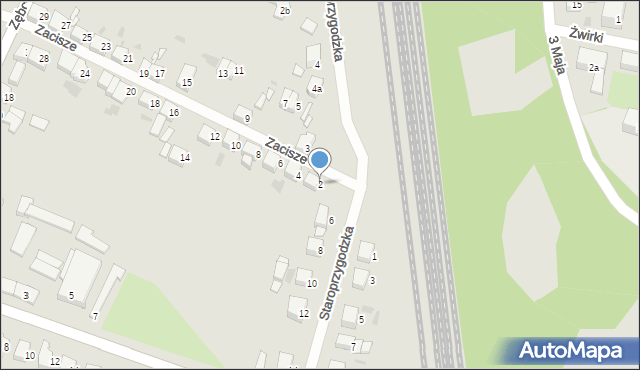 Ostrów Wielkopolski, Zacisze, 2, mapa Ostrów Wielkopolski