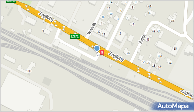 Ostrowiec Świętokrzyski, Zagłoby Jana Onufrego, 7, mapa Ostrowiec Świętokrzyski