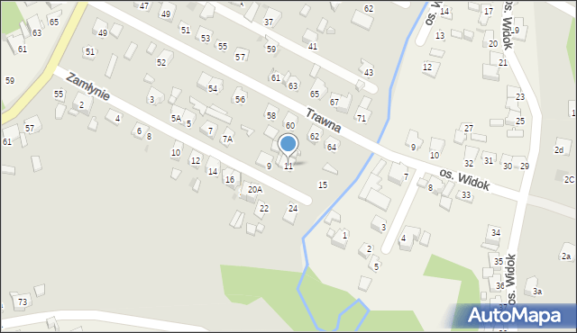 Ostrowiec Świętokrzyski, Zamłynie, 11, mapa Ostrowiec Świętokrzyski