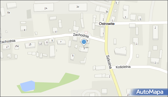 Ostrowite, Zachodnia, 3, mapa Ostrowite