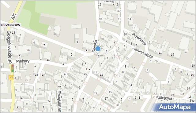 Ostrzeszów, Zamkowa, 2, mapa Ostrzeszów