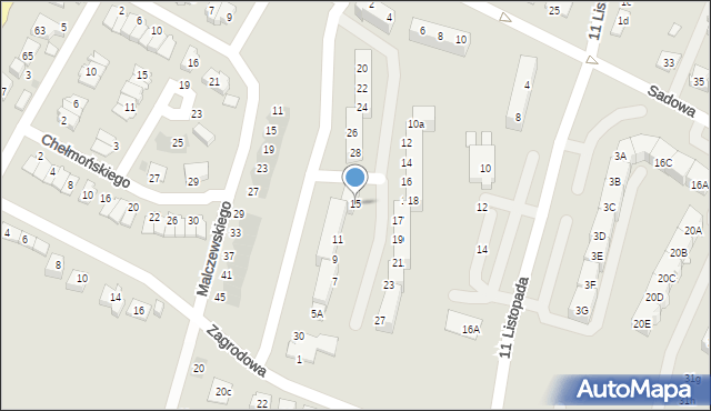 Oświęcim, Zagrodowa, 15, mapa Oświęcimia