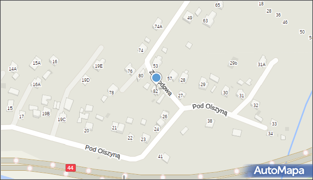 Oświęcim, Zagrodowa, 82, mapa Oświęcimia