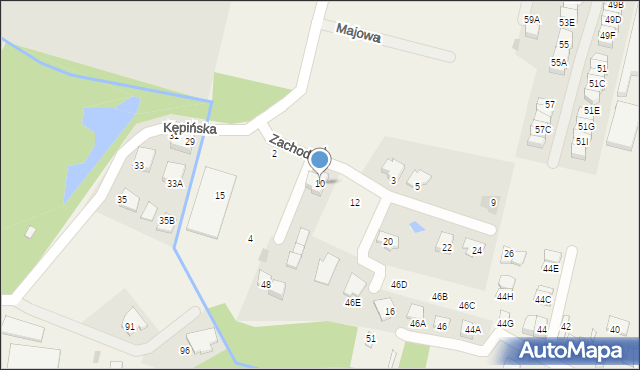 Otrębusy, Zachodnia, 10, mapa Otrębusy