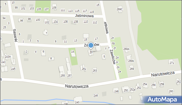 Otwock, Zawilców, 20, mapa Otwock