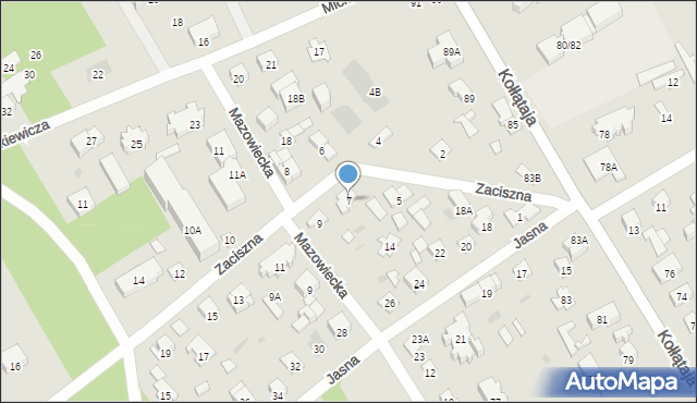Otwock, Zaciszna, 7, mapa Otwock