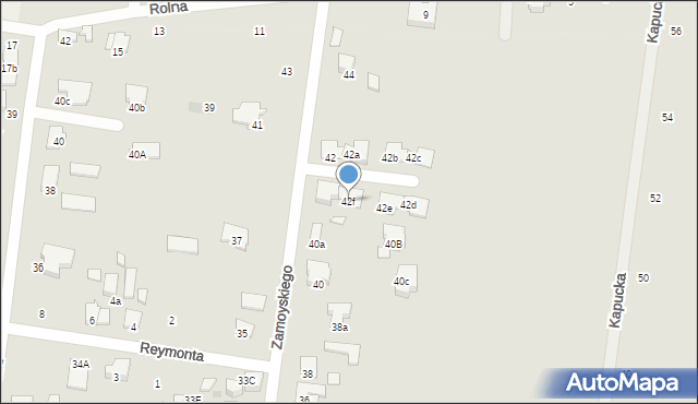 Ożarów Mazowiecki, Zamoyskiego Jana, hetm., 42f, mapa Ożarów Mazowiecki