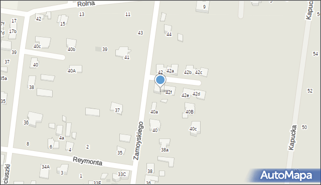 Ożarów Mazowiecki, Zamoyskiego Jana, hetm., 42g, mapa Ożarów Mazowiecki