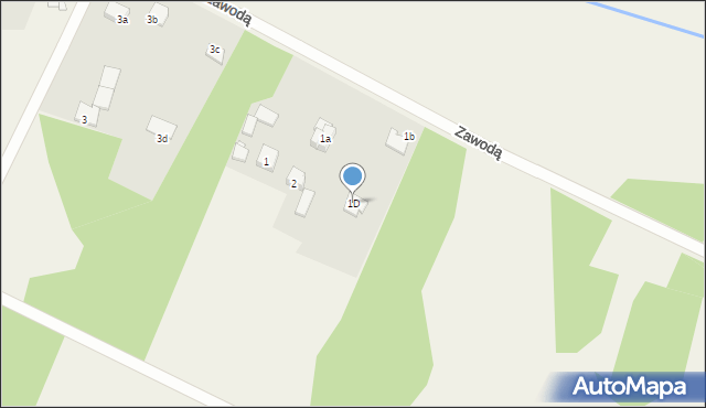 Ożarowice, Zawodą, 1D, mapa Ożarowice