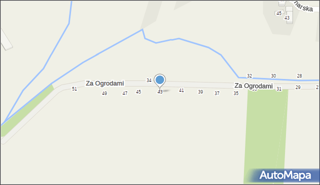 Ozorowice, Za Ogrodami, 43, mapa Ozorowice
