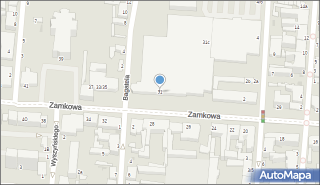 Pabianice, Zamkowa, 31, mapa Pabianic