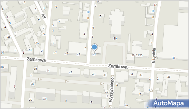Pabianice, Zamkowa, 41, mapa Pabianic