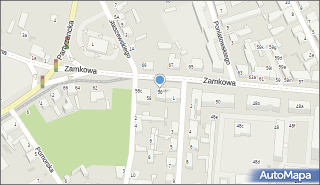 Pabianice, Zamkowa, 56, mapa Pabianic