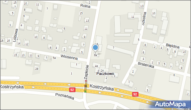 Paczkowo, Zapłocie, 6a, mapa Paczkowo