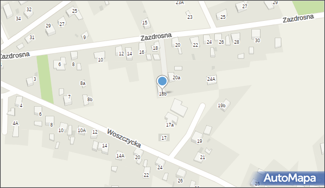 Palowice, Zazdrosna, 18b, mapa Palowice