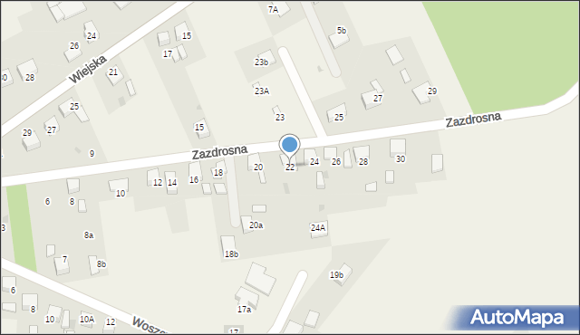 Palowice, Zazdrosna, 22, mapa Palowice