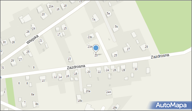 Palowice, Zazdrosna, 23, mapa Palowice