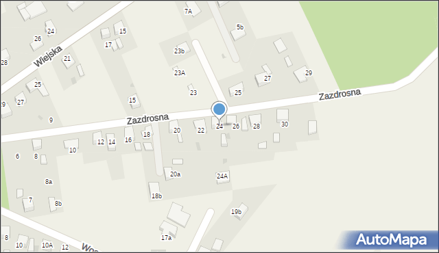 Palowice, Zazdrosna, 24, mapa Palowice