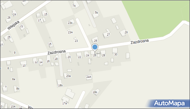 Palowice, Zazdrosna, 26, mapa Palowice