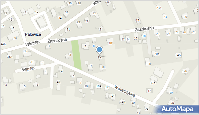 Palowice, Zazdrosna, 8a, mapa Palowice