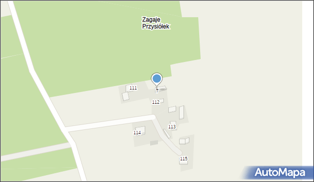 Pawłowice, Zagaje, 7, mapa Pawłowice