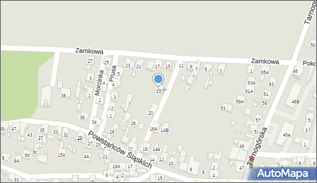 Piekary Śląskie, Zamkowa, 13, mapa Piekary Śląskie