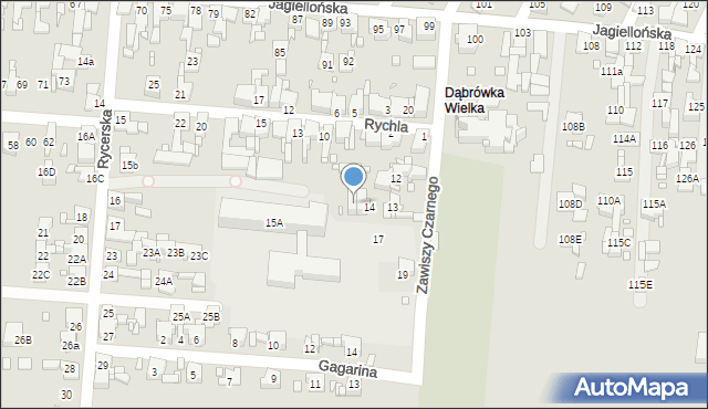 Piekary Śląskie, Zawiszy Czarnego, 15, mapa Piekary Śląskie