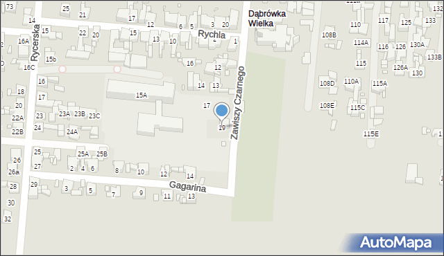 Piekary Śląskie, Zawiszy Czarnego, 19, mapa Piekary Śląskie