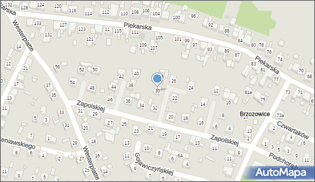 Piekary Śląskie, Zapolskiej Gabrieli, 30, mapa Piekary Śląskie