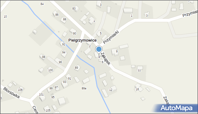 Pielgrzymowice, Zakątek, 4, mapa Pielgrzymowice
