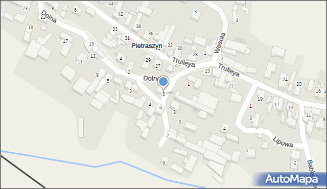 Pietraszyn, Zaciszna, 2, mapa Pietraszyn