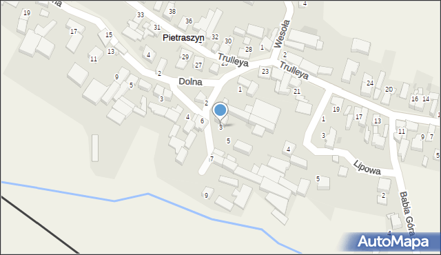 Pietraszyn, Zaciszna, 3, mapa Pietraszyn