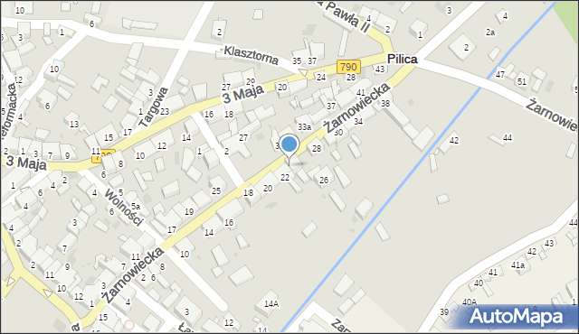 Pilica, Żarnowiecka, 24, mapa Pilica