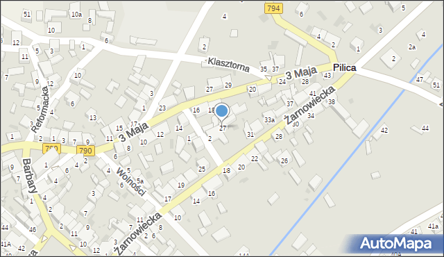 Pilica, Żarnowiecka, 27, mapa Pilica