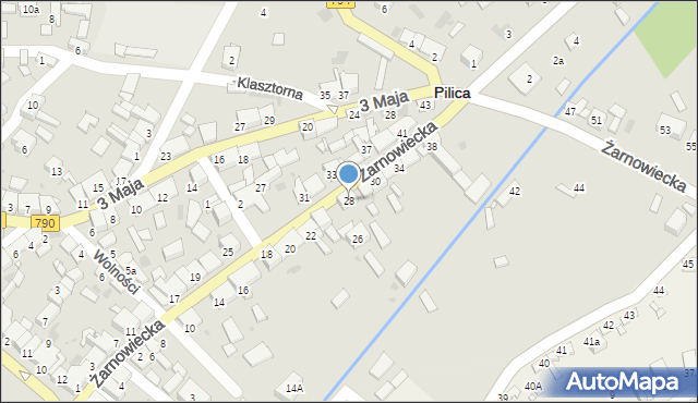 Pilica, Żarnowiecka, 28, mapa Pilica