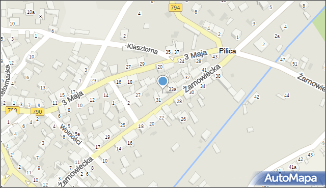 Pilica, Żarnowiecka, 33, mapa Pilica