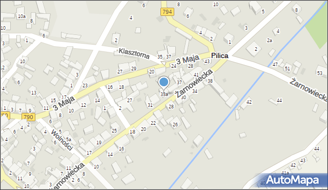 Pilica, Żarnowiecka, 33a, mapa Pilica