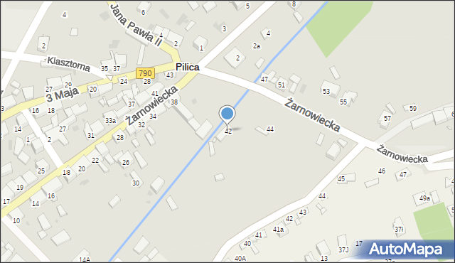 Pilica, Żarnowiecka, 42, mapa Pilica