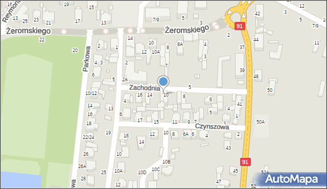 Piotrków Trybunalski, Zachodnia, 12, mapa Piotrków Trybunalski