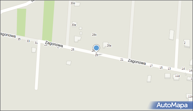 Piotrków Trybunalski, Zagonowa, 23, mapa Piotrków Trybunalski