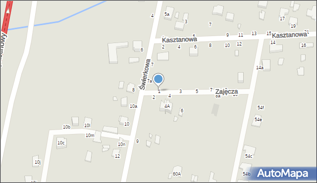 Piotrków Trybunalski, Zajęcza, 1, mapa Piotrków Trybunalski