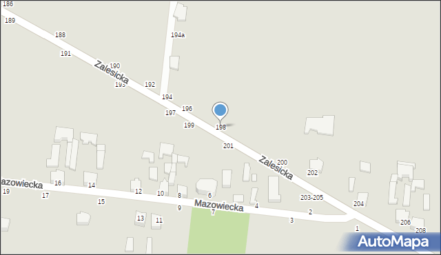 Piotrków Trybunalski, Zalesicka, 198, mapa Piotrków Trybunalski