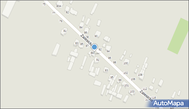 Piotrków Trybunalski, Zalesicka, 89A, mapa Piotrków Trybunalski