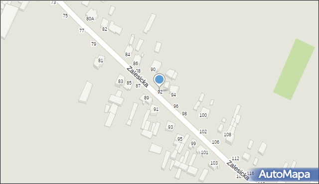 Piotrków Trybunalski, Zalesicka, 92, mapa Piotrków Trybunalski